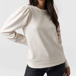 Saint + Sophia Cream Puff Sleeve Sweatshirt